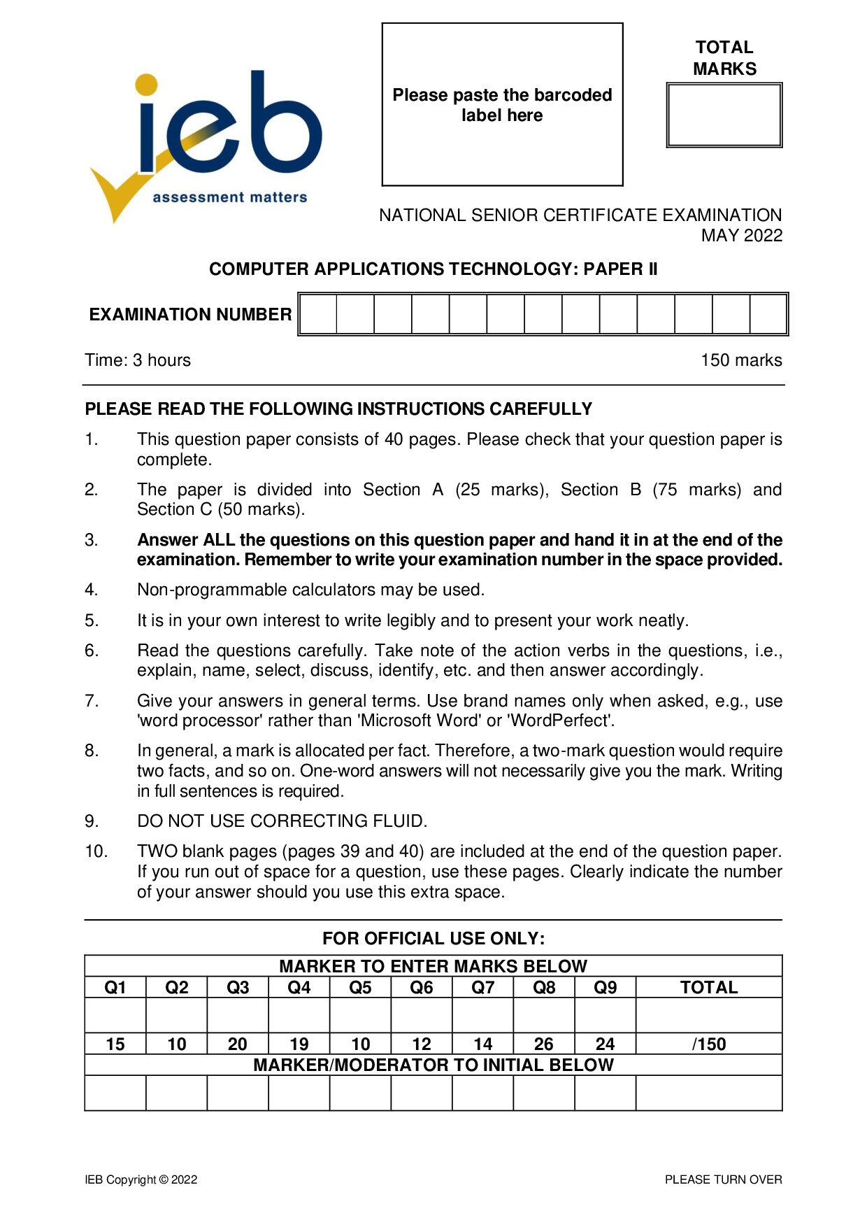 Preview of Computer Applications Technology P2 Gr12