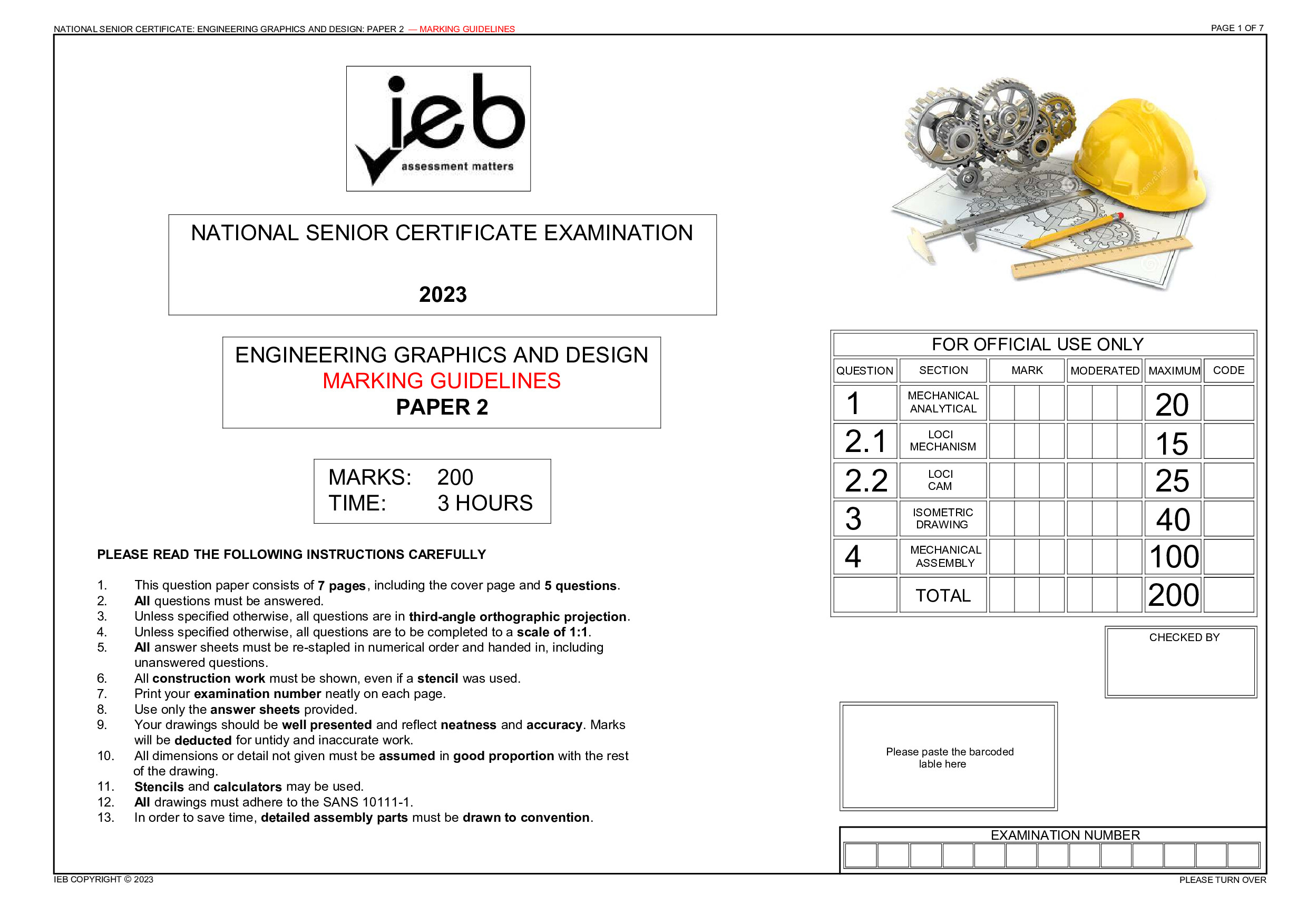 Preview of NSC EGD P2 Memo 2023 Gr12