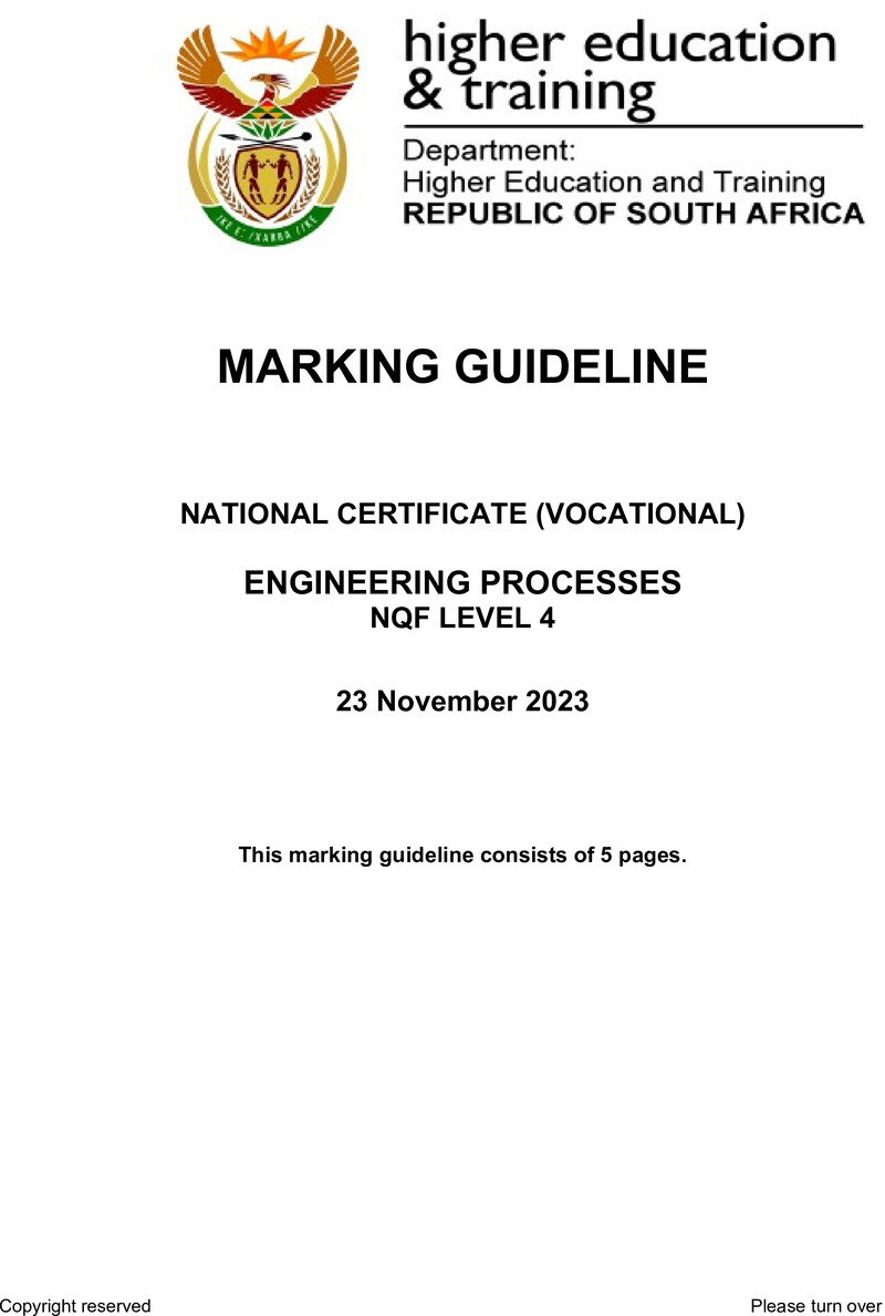 Nc1140 Engineering Processes L4 Nov Memo 2023 Signed Off