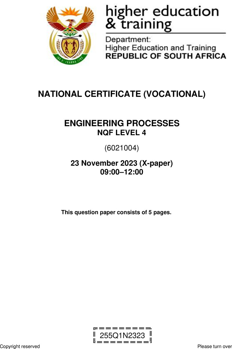 Nc1140 Engineering Processes L4 Nov QP 2023 Signed Off