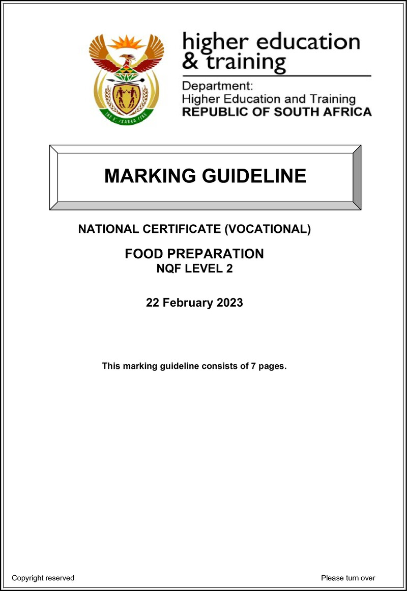 Food Preparation L2 Memo Feb 2023 Signed Off