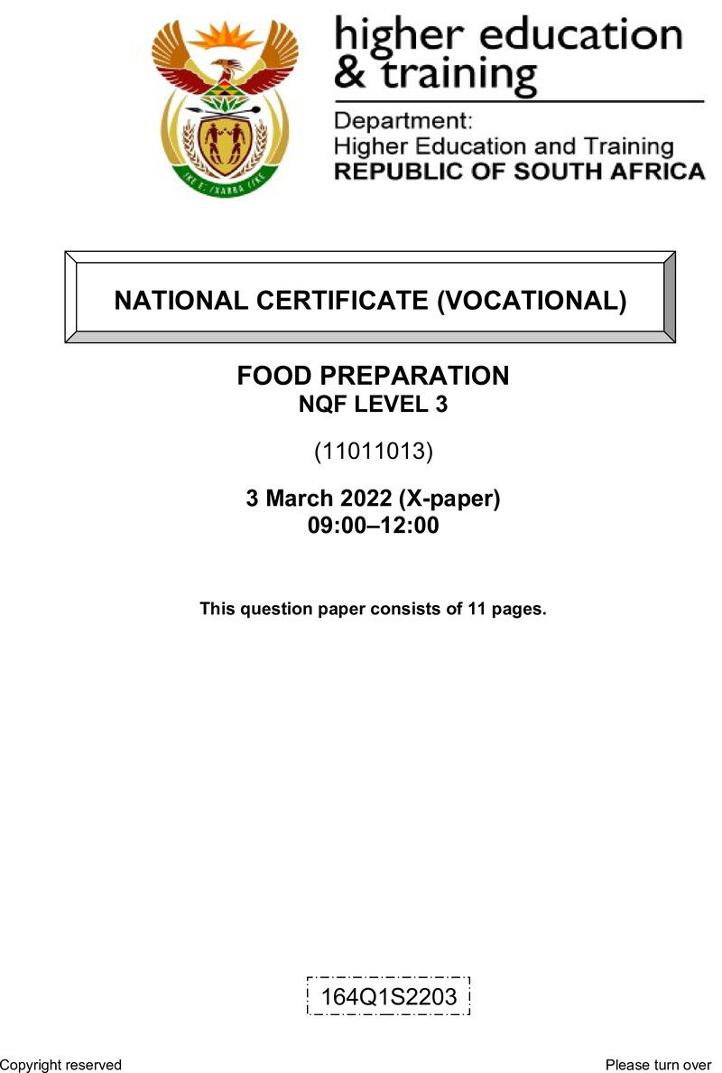 Food Preparation L3 QP Supp Feb 2022 Em To Dhet Signed Off