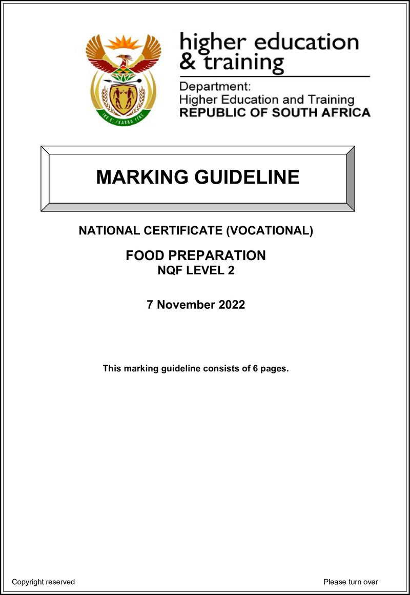 Nc1310 Food Preparation L2 Memo Nov 2022 Signed Off