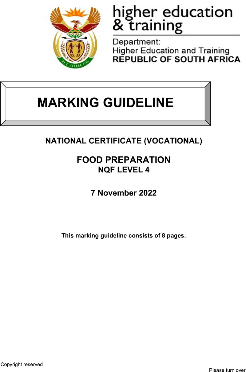 Nc1330 Food Preparation L4 Memo Nov 2022 Signed Off