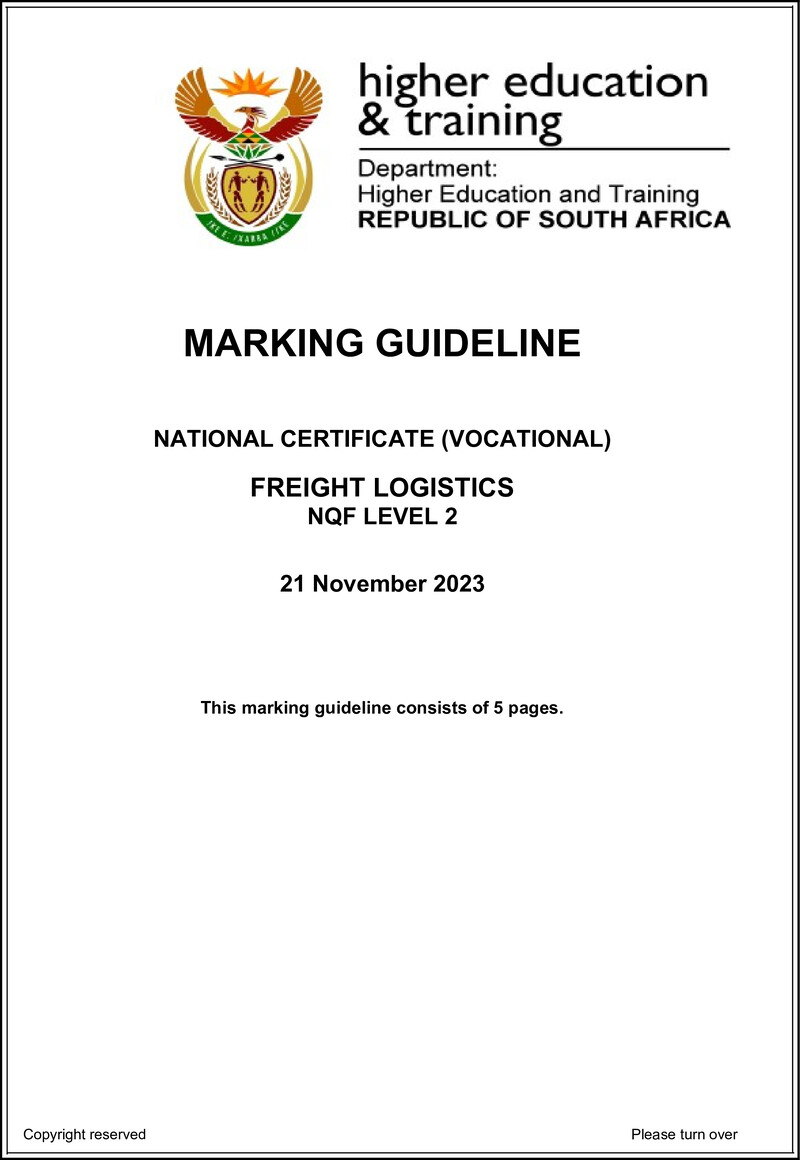 Nc1340 Freight Logistics L2 Nov Memo 2023