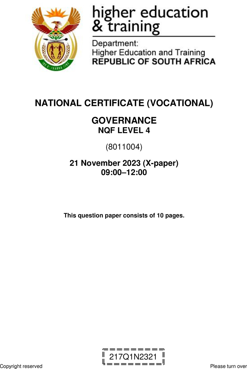 Nc1380 Governance L4 QP Nov 2023 Signed Off