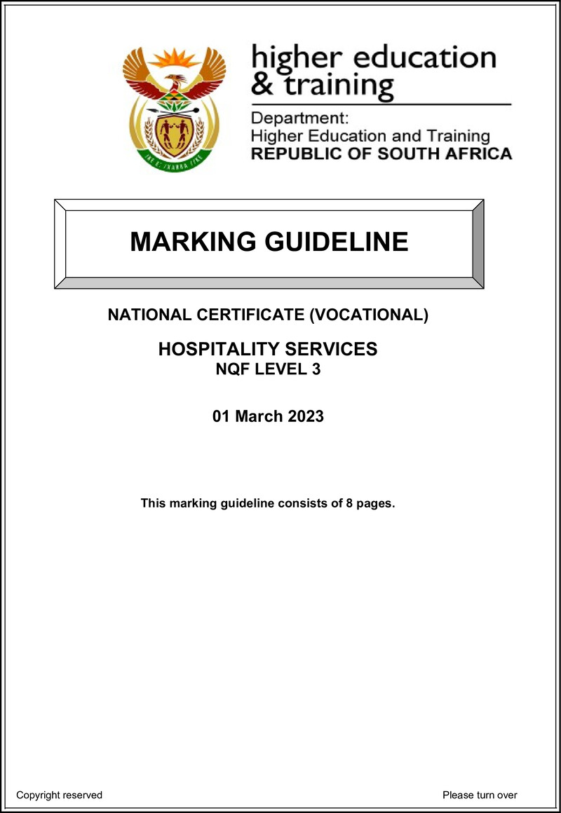 Nc1460 Hospitality Services L3 Memo Supp Feb 2023