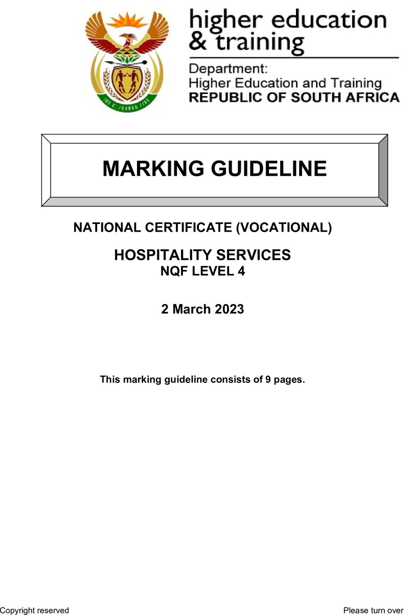 Nc1470 Hospitality Services L4 Memo Supp 2023 Signed Off