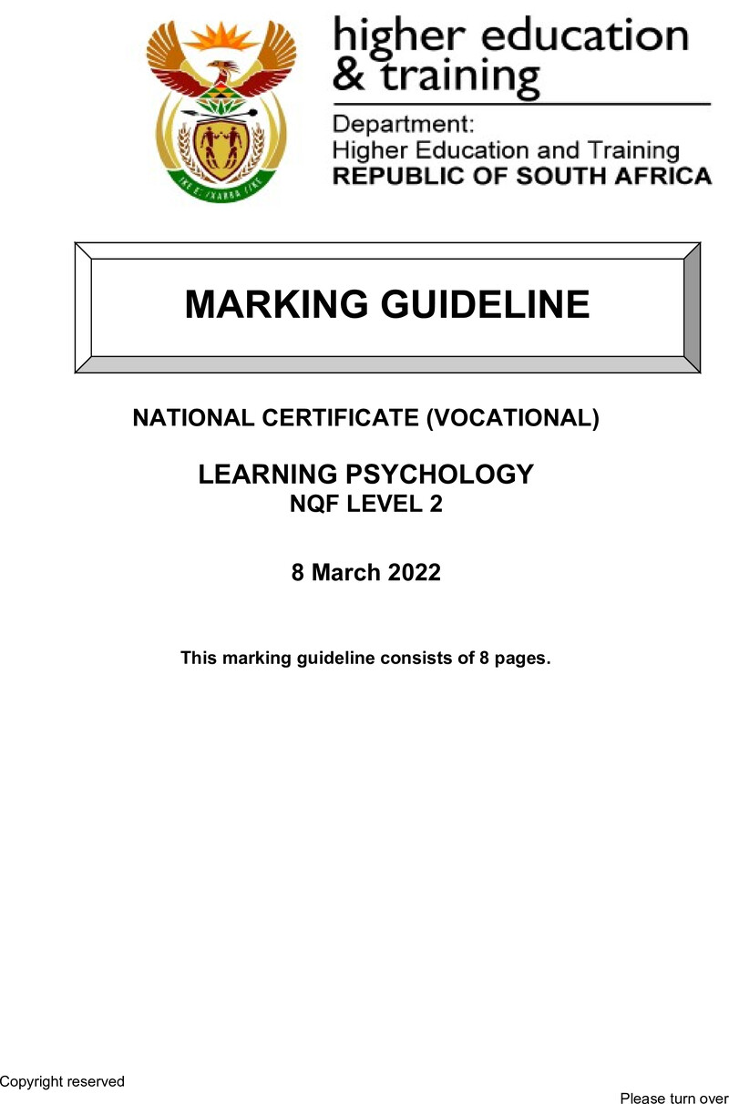 Learning Psychology L2 Memo Supp Feb 2022 Signed Off