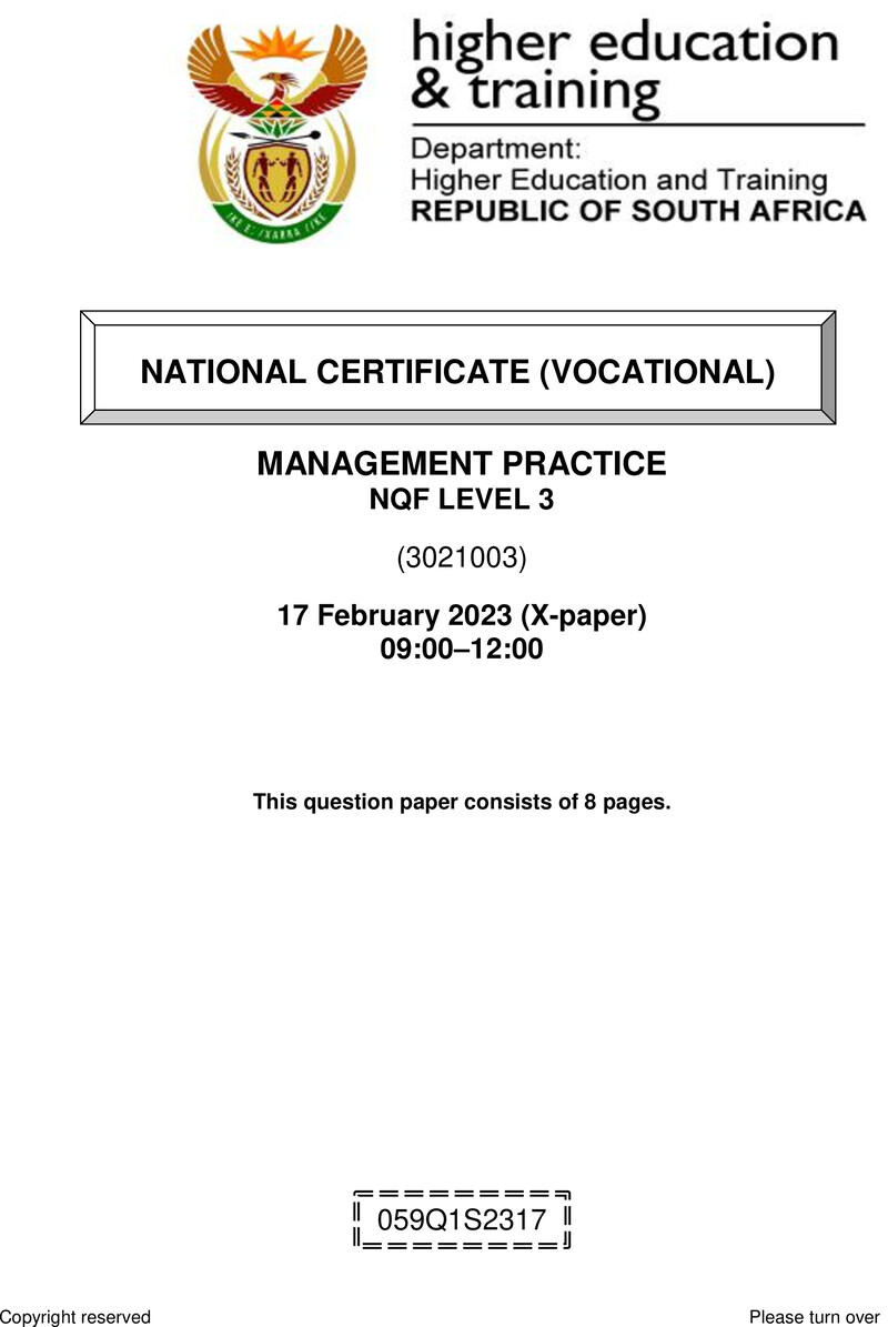 Nc1790 Management Practice L3 QP Supp Feb 2023 Edited