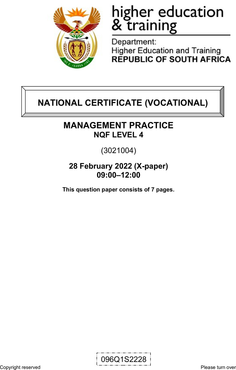 Management Practice L4 QP Feb 2022 preview