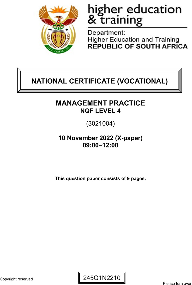 Management Practice L4 QP Nov 2022 preview