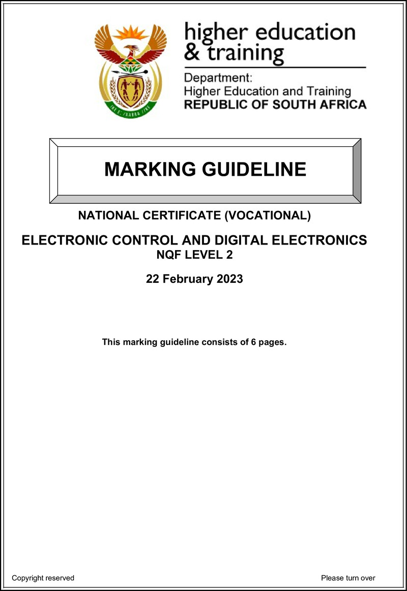 Electronic Control And Digital Electronics L2 Memo Feb 2023