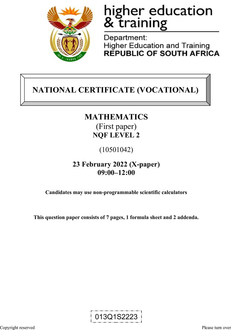 Mathematics L2 P1 QP Supp Feb 2022 Signed Off