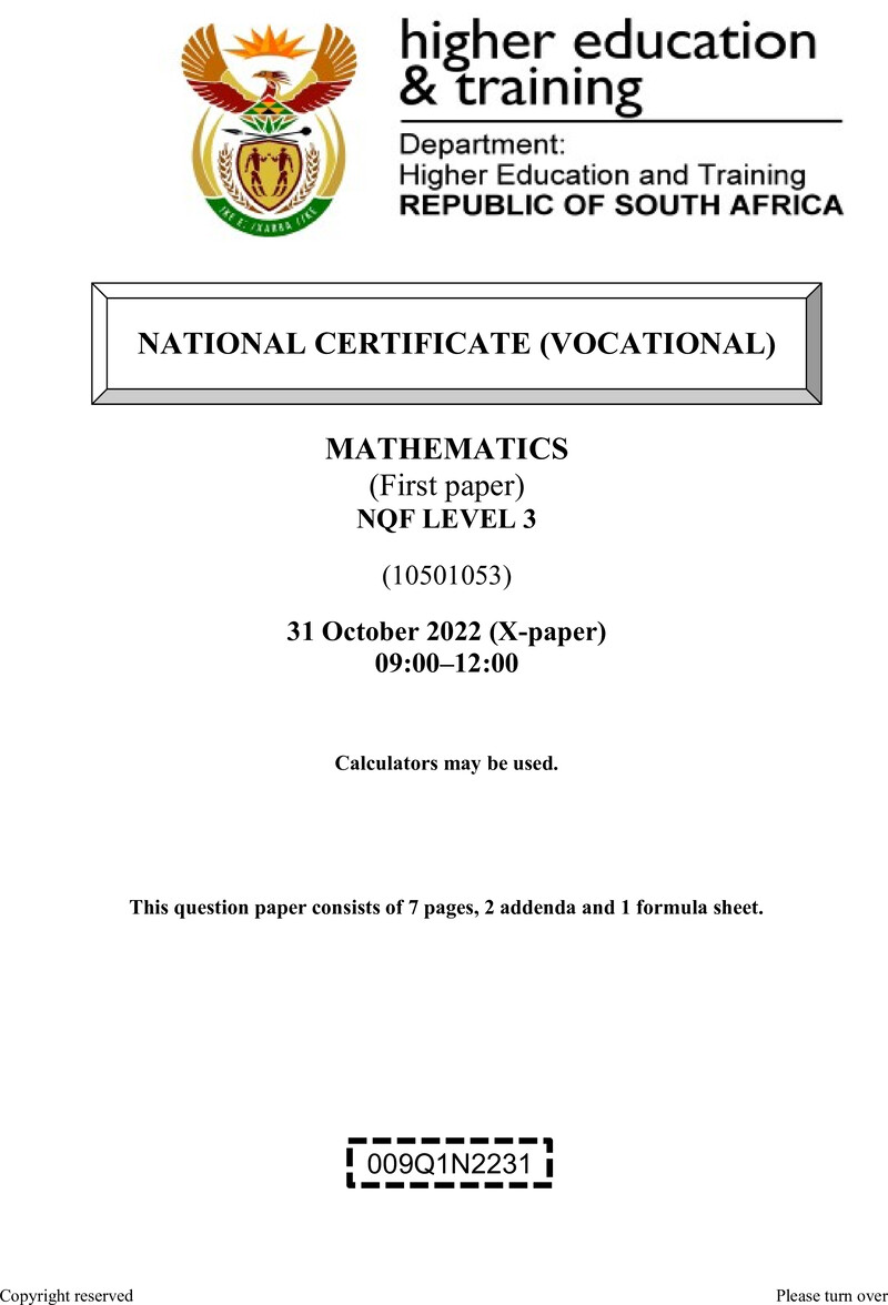 Nc2030 Mathematics L3 P1 Nov 2022 QP Signed Off
