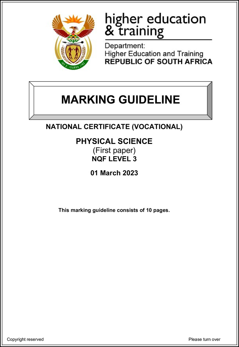 Nc2300 Physical Science L3 P1 Memo Feb 2023 Signed Off
