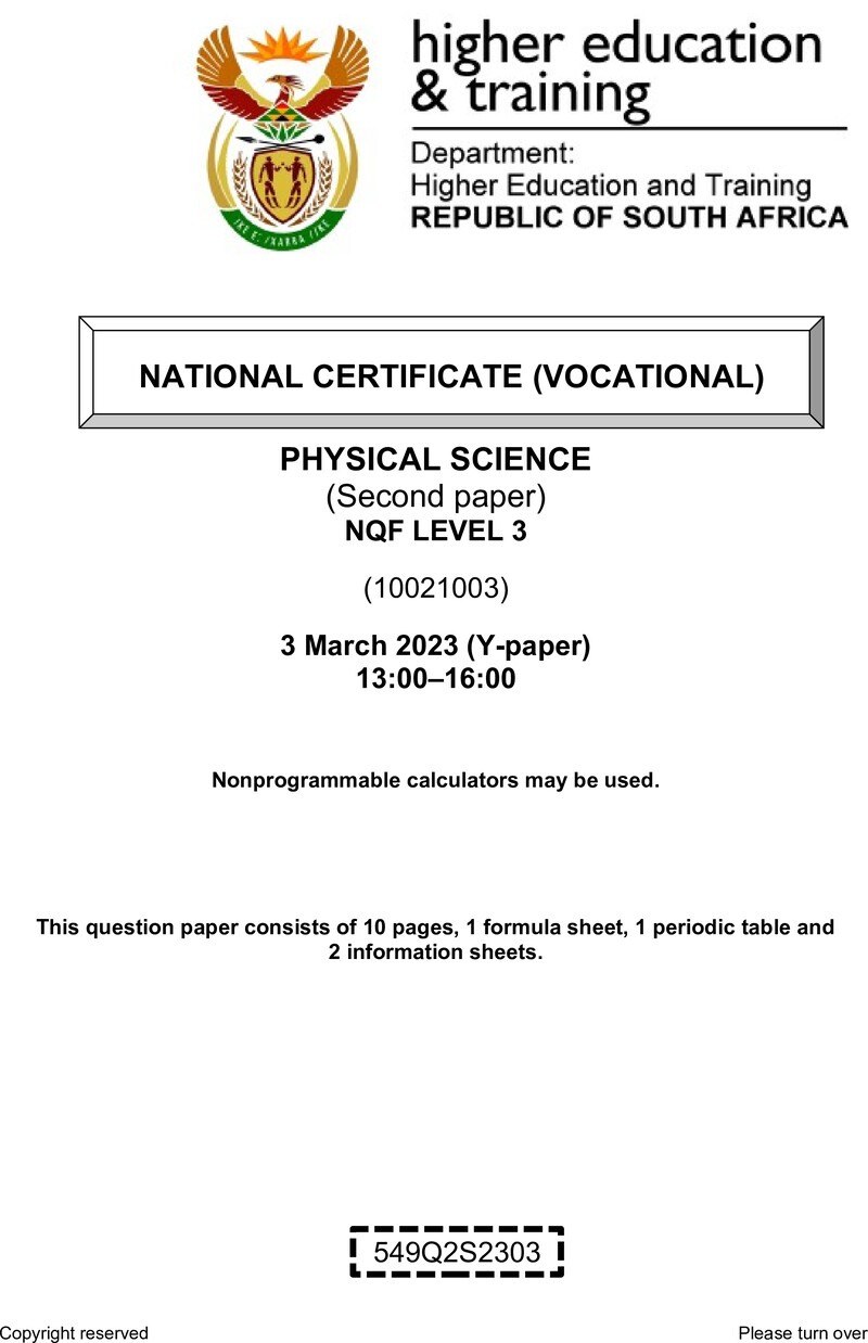 Nc2310 Physical Science L3 P2 QP Feb 2023 Signed Off
