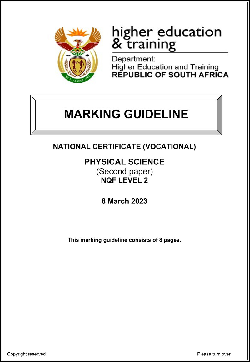 Physical Science L2 P2 Supp Memo Feb 2023 Signed Off