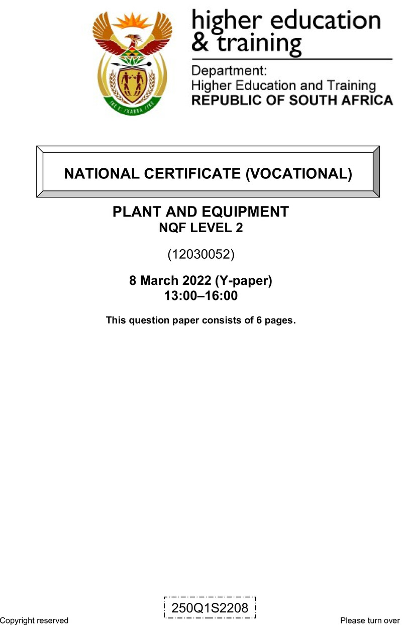 Plant And Equipment L2 QP Feb 2022 Final Sign Off