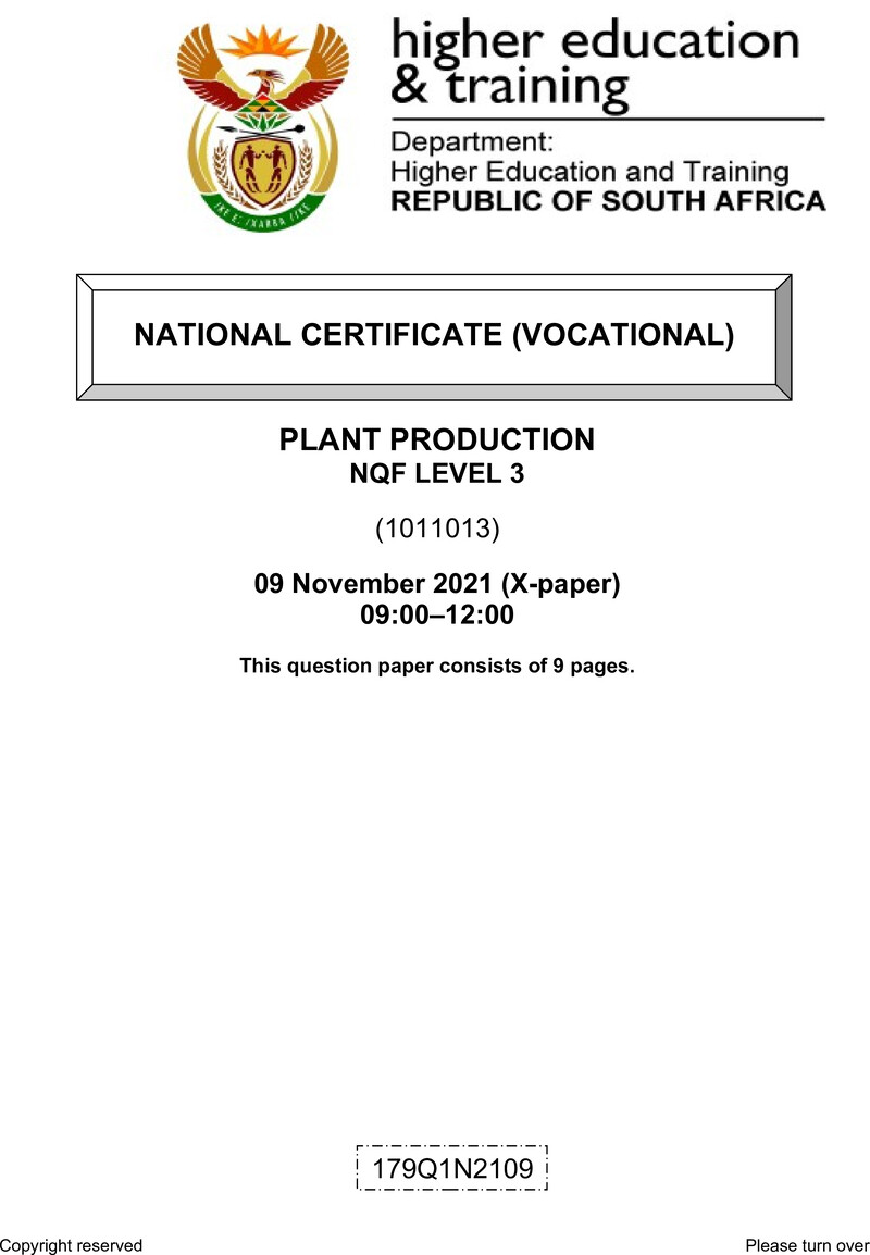 Plant Production L3 QP Nov 2021 Signed Off
