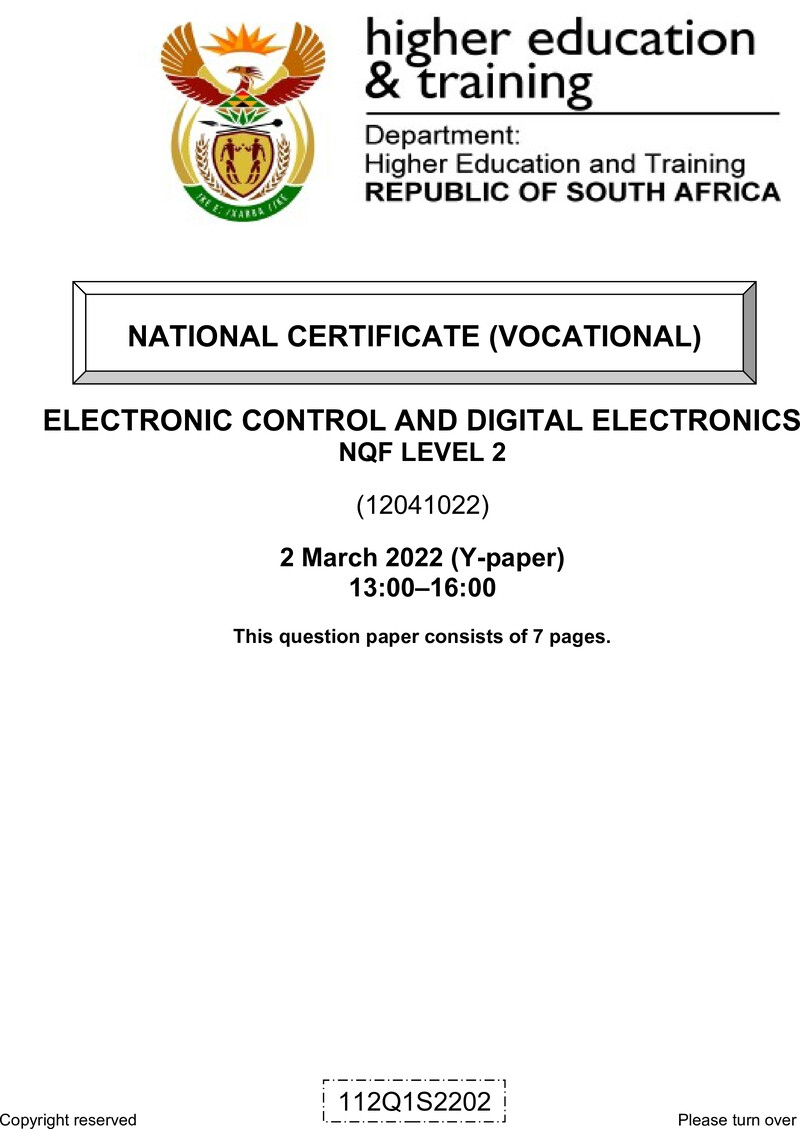Electronic Control And Digital Electronics L2 Supp QP Feb 2022 Marais