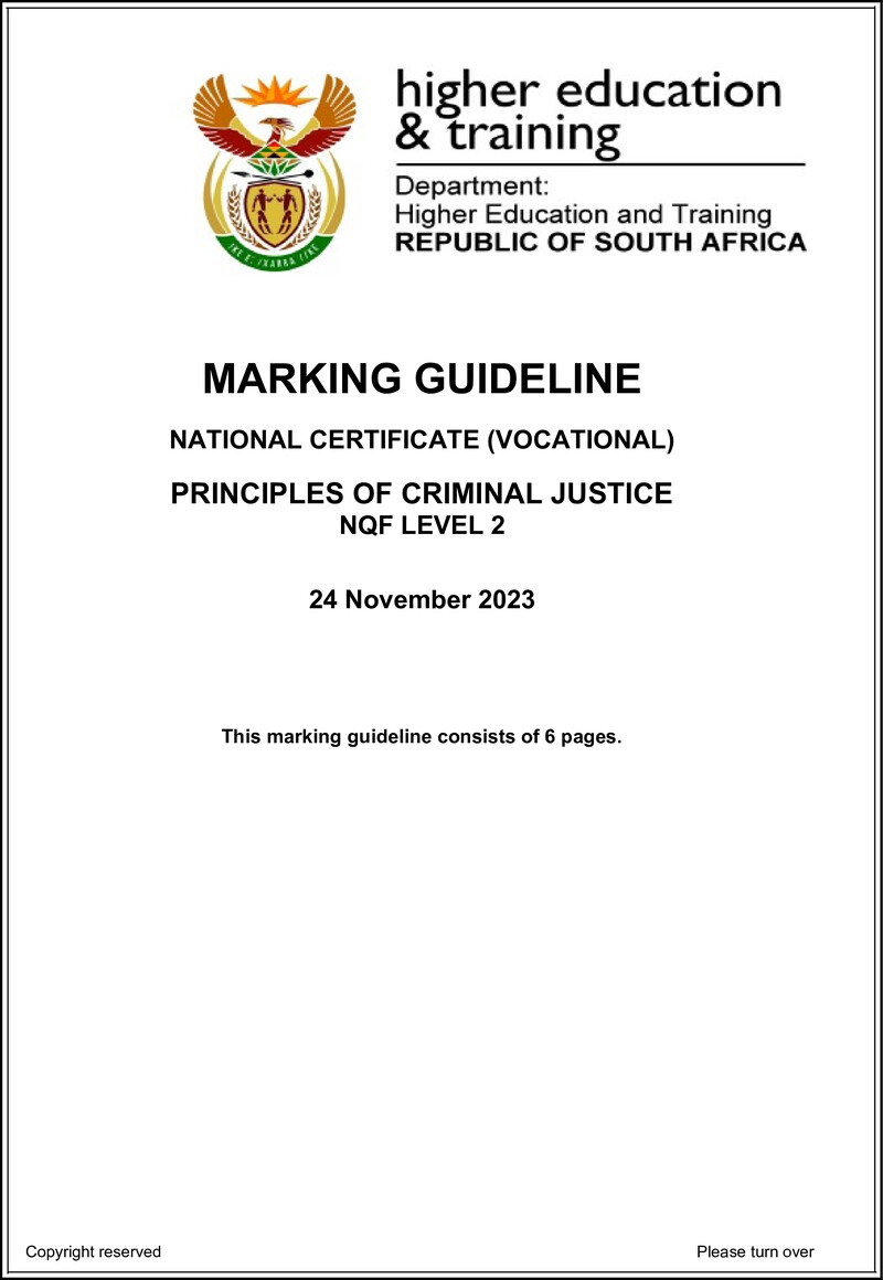 Nc2430 Principles Of Criminal Justice L2 Memo Nov 2023 Signed Off