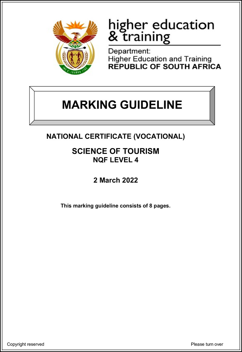 Nc2720 Science Of Tourism L4 Mg Supp Feb 2022 Signed Off