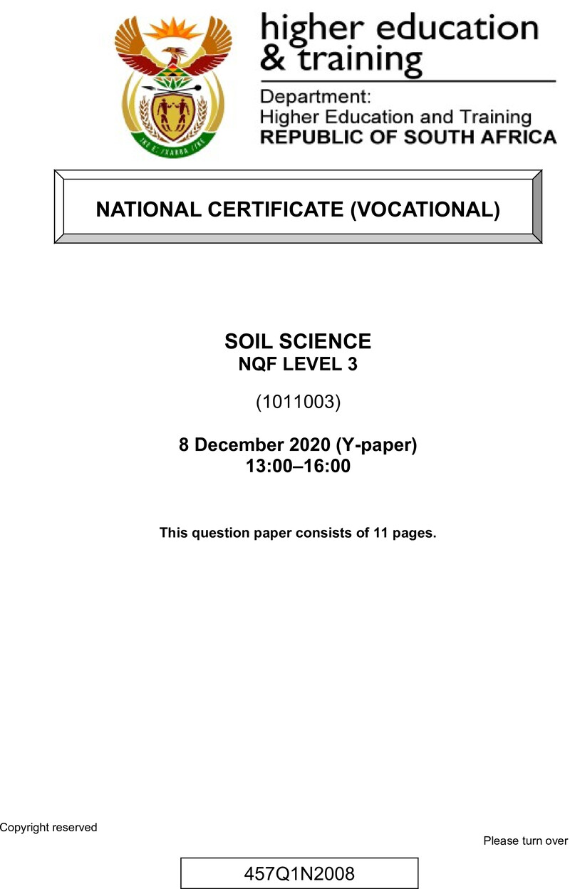Soil Science L3 QP Nov 2020