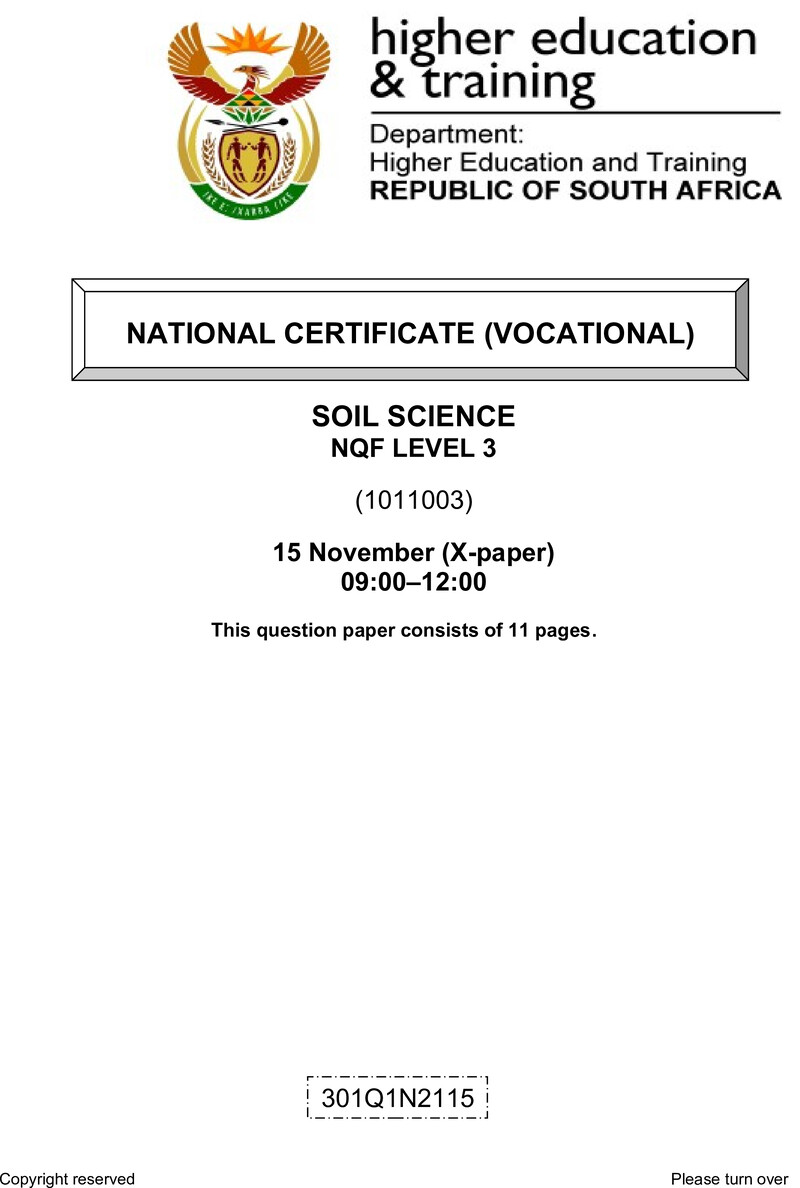 Soil Science L3 QP Nov 2021
