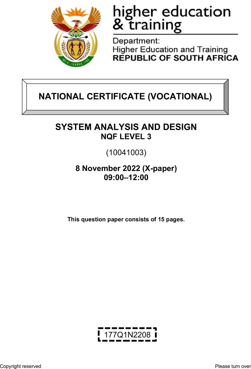 Nc2800 System Analysis And Design L3 QP Nov 2022 Signed Off