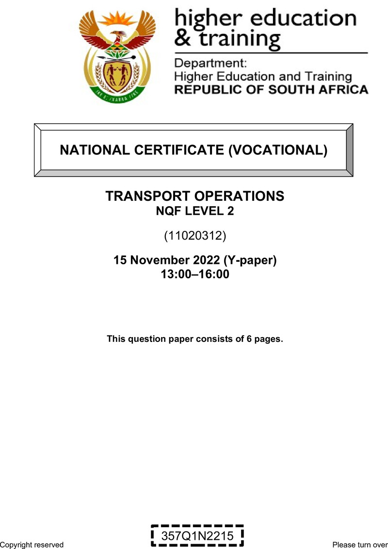 Nc2890 Transport Operations L2 QP Nov 2022 Signed Off