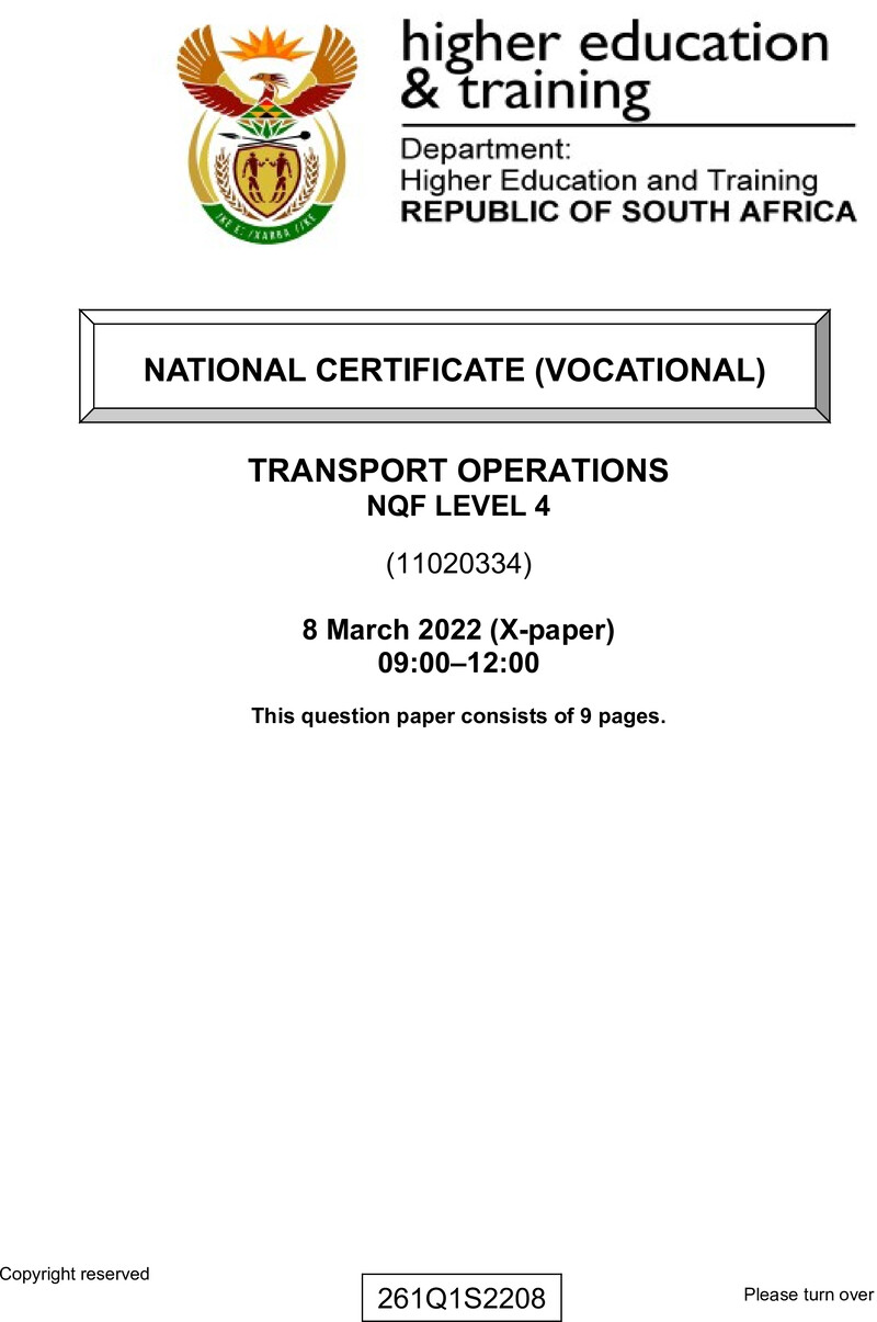 Nc2970 Transport Operations L4 QP Supp Feb 2022 Signed Off