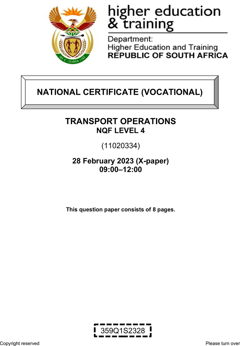 Nc2970 Transport Operations L4 QP Supp Feb 2023 Signed Off