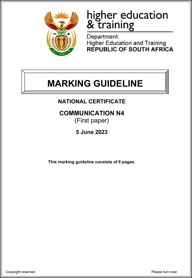 Communication N4 P1 Memo June 2023