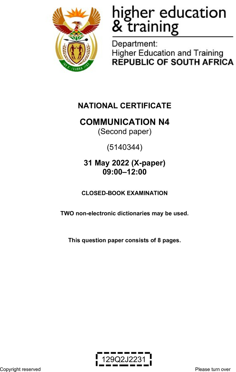 Communication N4 P2 QP June 2022