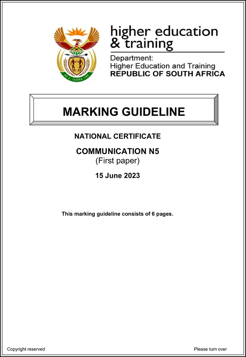 Communication N5 P1 Memo June 2023