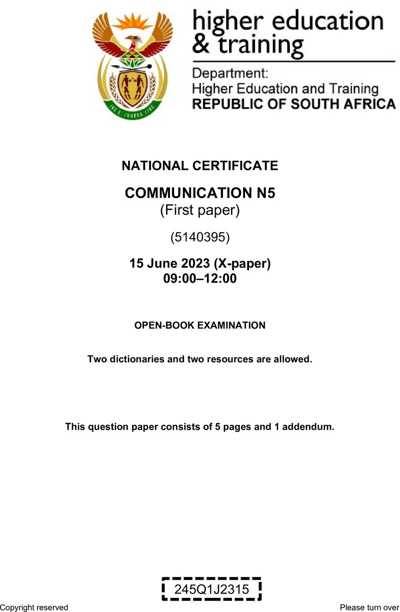 Communication N5 P1 QP June 2023