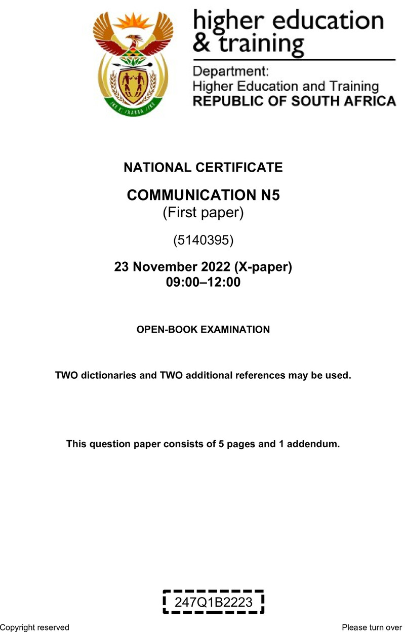 Communication N5 P1 QP Nov 2022