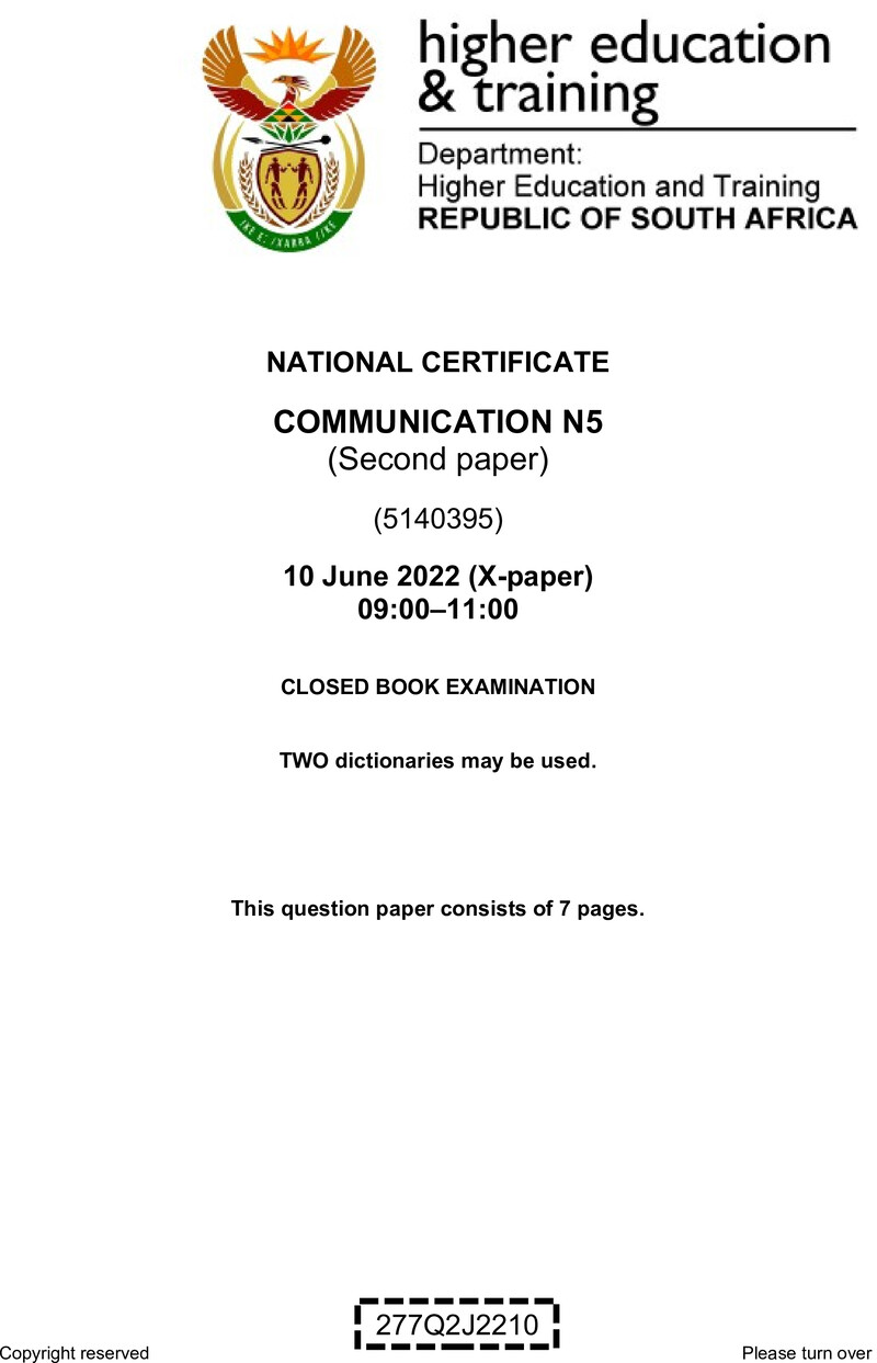 Communication N5 P2 QP June 2022