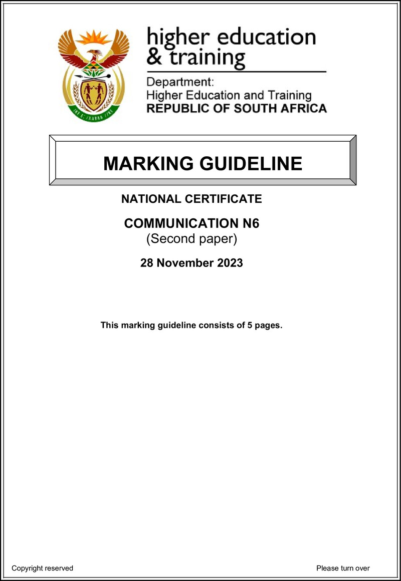 N200 Communication N6 P2 Memo Nov 2023