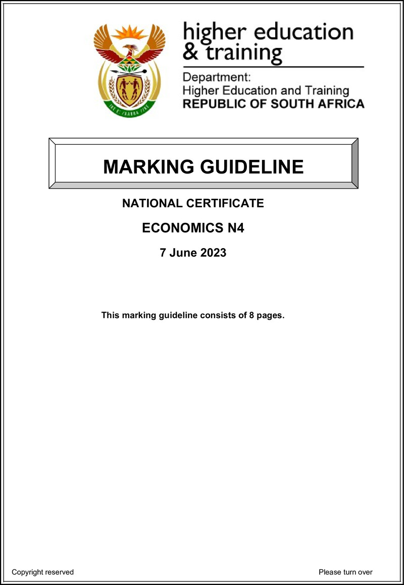 Economics N4 Memo June 2023
