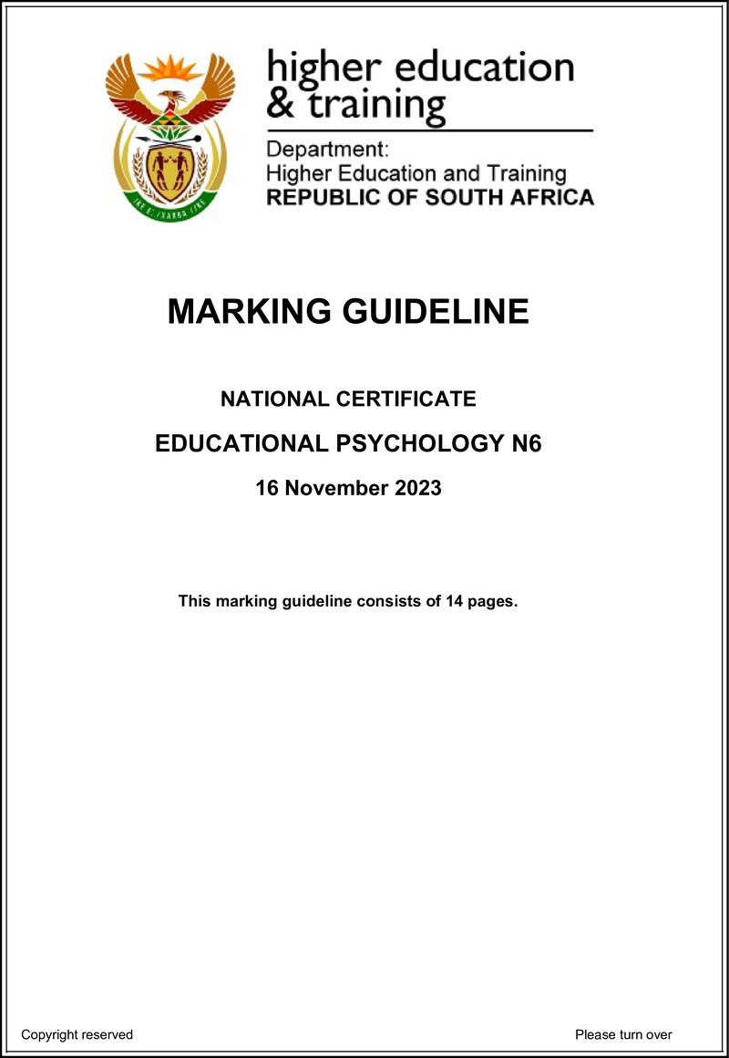 N430 Educational Psychology N6 Memo Nov 2023