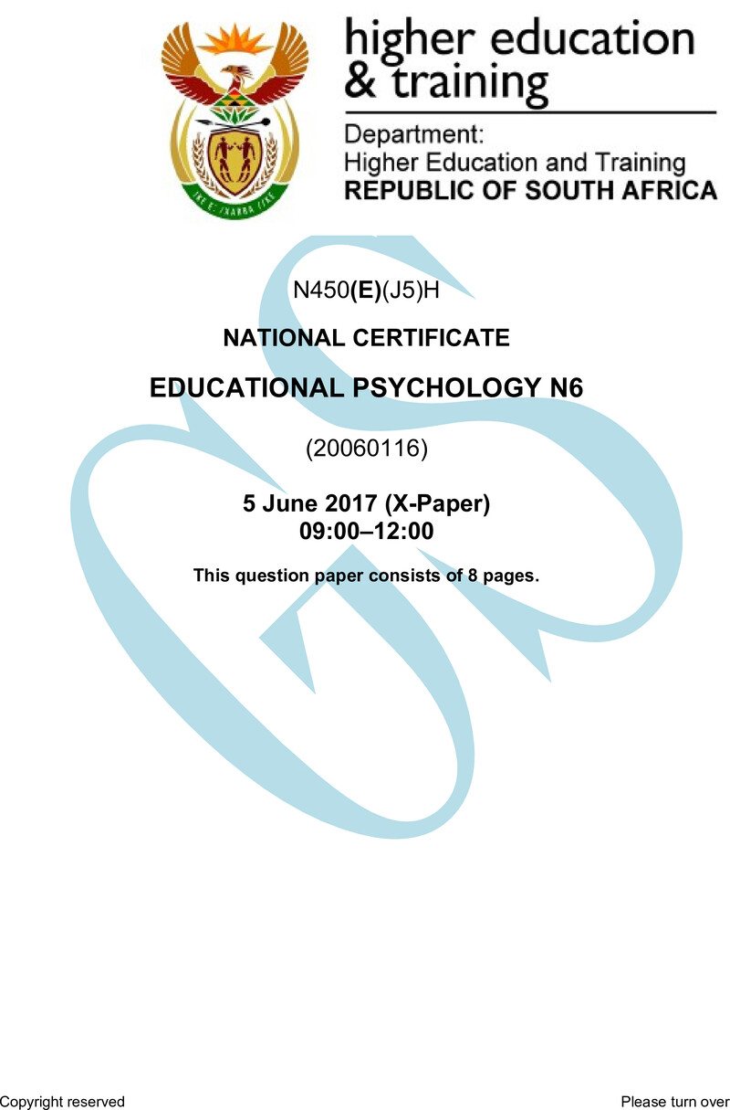N450 Educational Pscychology N6 QP June 2017