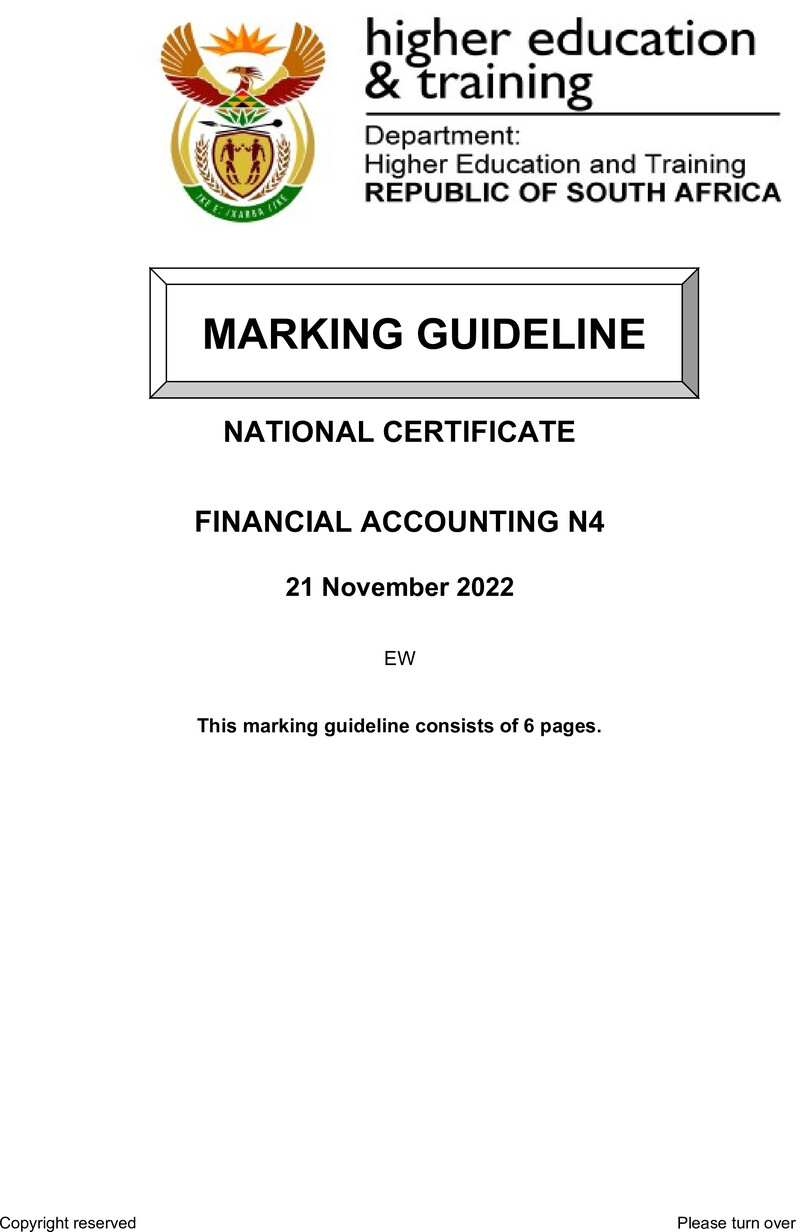 Financial Accounting N4 Nov Memo 2022 Edited
