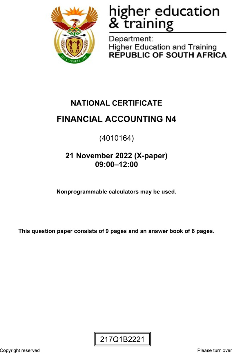 Financial Accounting N4 Nov QP 2022 Edited Gerber