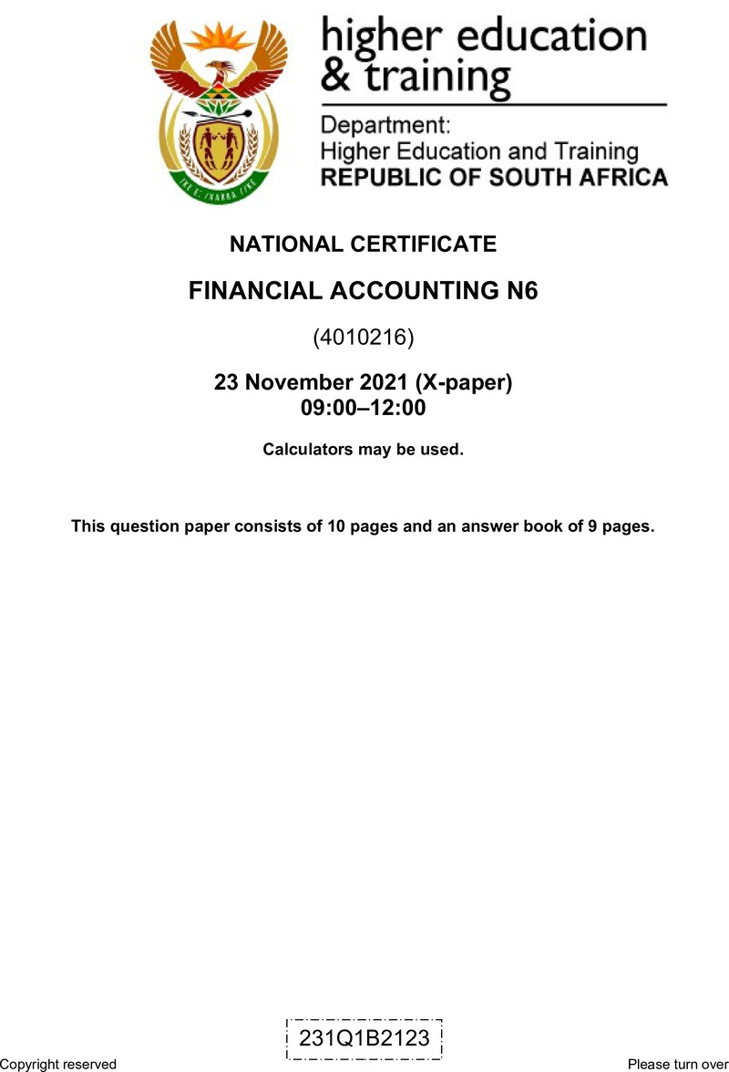 Accounting N6 QP Nov 2021 preview
