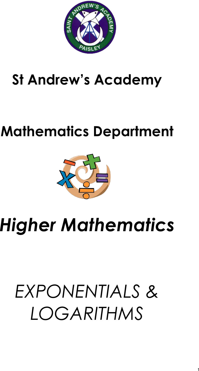 Exponentials Logarithms Maths