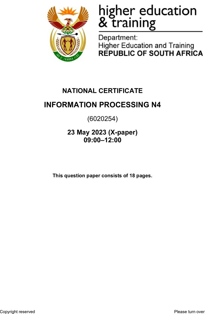 Information Processing N4 QP June 2023