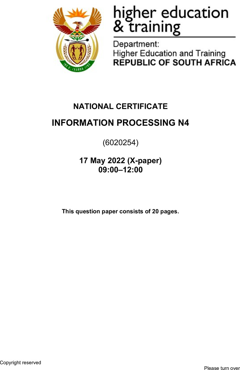 Information Processing N4 QP June 2022