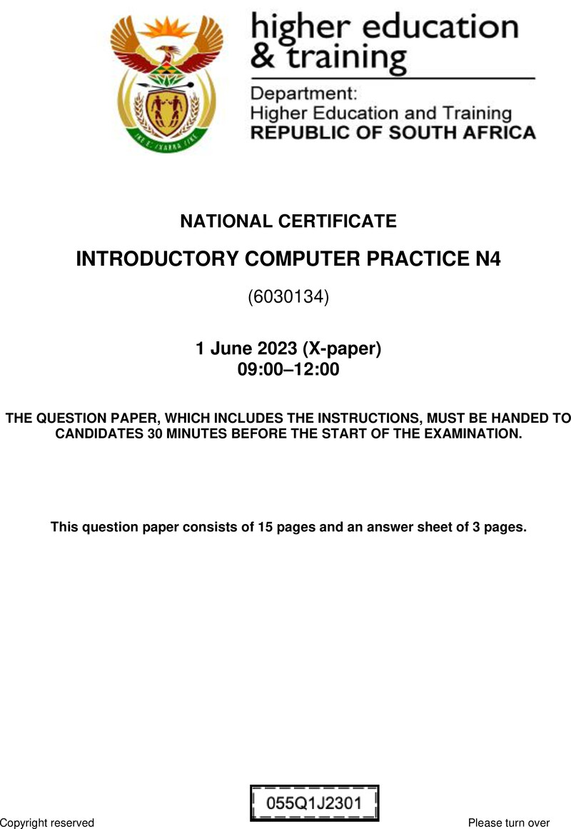 Introductory Computer Practice N4 June QP 2023